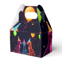 Neon Safari Party Favor Box