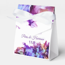 Caixinha De Lembrancinhas Névoa roxa Abstrato Moderno de Tinta Alcoólica Cas