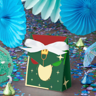Caixinha De Lembrancinhas Noël Vert Sapin Motif Boule de Noël