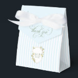 Caixinha De Lembrancinhas Noivado com Crista de Limão Mediterrâneo<br><div class="desc">Envie os convidados para casa com uma lembrança doce e sofisticada usando esta elegante caixa de lembrança de casamento com tema de limão. Projetada com listras suaves em azul e branco, uma escrita romântica de “Obrigado” e um delicado brasão de limão em aquarela, esta caixa se encaixa perfeitamente em uma...</div>