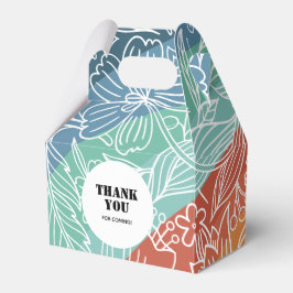 Caixinha De Lembrancinhas Noivado Floral Colorido Groovy Rainbow