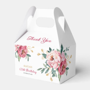 Caixinha De Lembrancinhas Noivado Floral Russo Dourado Folha Rosa Vermelho