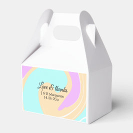 Caixinha De Lembrancinhas Nome colorido do casamento de mármore com amor e o