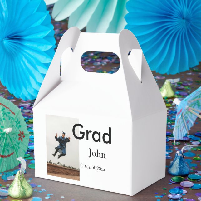 Caixinha De Lembrancinhas nome de adição de garoto data ano texto QR felicit (Festa)