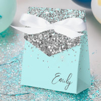 Nome Monograma Glitter Feminino Aqua Azul Turquesa