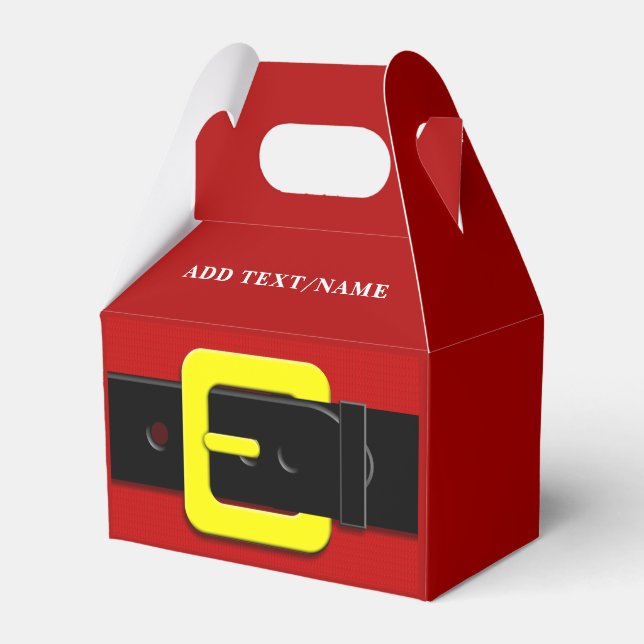 Caixinha De Lembrancinhas Nome Personalizado do Cinturão Santa Claus (Frente)