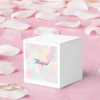 Caixinha De Lembrancinhas Nome Personalizado Fonte Elegante Cores Girly Pate