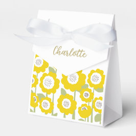 Caixinha De Lembrancinhas Nome personalizado mínimo de girassol moderno mini