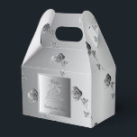 Caixinha De Lembrancinhas "Nosso Aniversário de Casamento 25" Silvery 3D Ros<br><div class="desc">Um rosa de 3D de gradiente para o seu 25 de aniversário de casamento!</div>