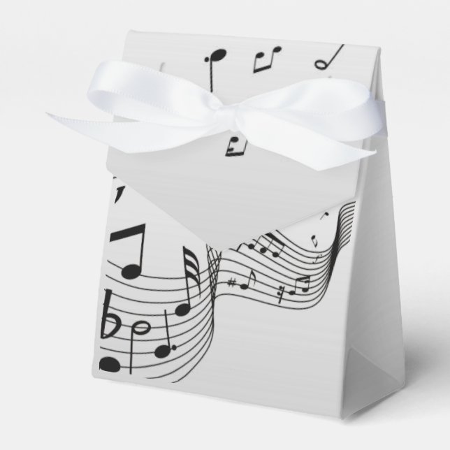 Caixinha De Lembrancinhas Notas de música no Silver (Frente)