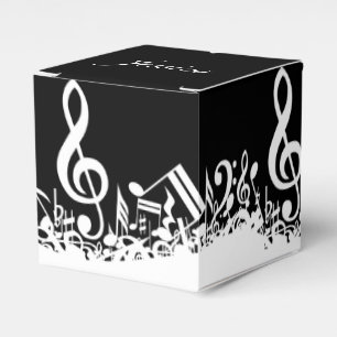Caixinha De Lembrancinhas Notas musicais misturadas brancas personalizadas