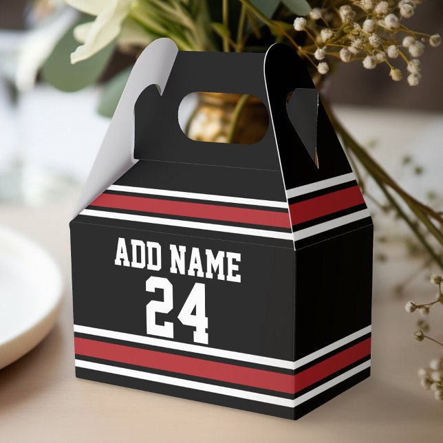 Caixinha De Lembrancinhas Número de Nome Personalizado de Jersey do Black an (Personalized favor box - birthday party)