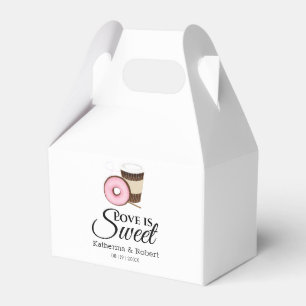 Caixinha De Lembrancinhas O amor é o café e a rosquinha doces que Weddin