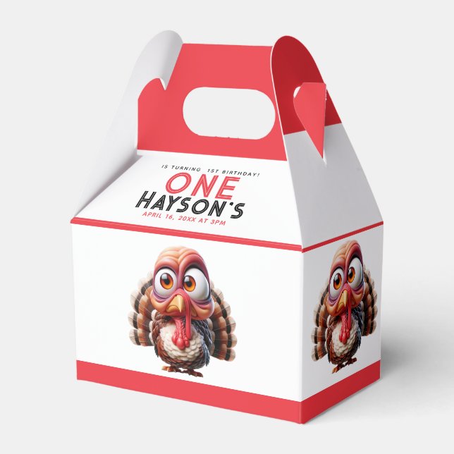 Caixinha De Lembrancinhas O que é divertido Caricaturas primeiro aniversario (Frente)