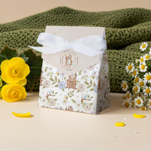 Caixinha De Lembrancinhas Obrigado Beary Muito Knited Woodland Bear Floral