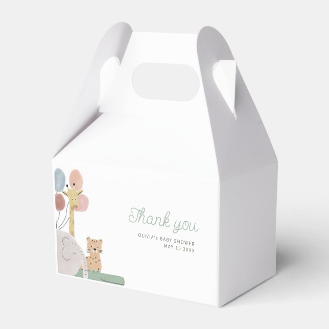 Caixinha De Lembrancinhas obrigado boho-animal você etiqueta (Frente)