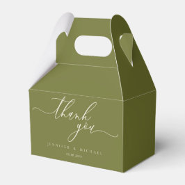 Caixinha De Lembrancinhas Obrigado Casamento Marca Moderna Verde Oliva