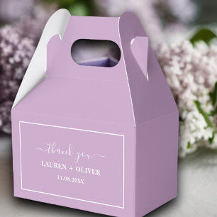 Caixinha De Lembrancinhas Obrigado Casamento Minimalista Roxo Lilado