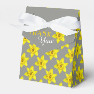 Caixinha De Lembrancinhas Obrigado de arte primavera amarelo daffodils
