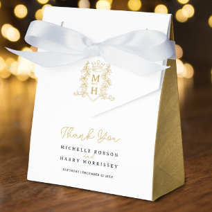 Caixinha De Lembrancinhas Obrigado de ouro branco da copa monograma você cas