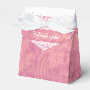 Caixinha De Lembrancinhas Obrigado de renda branca rosa e poeirento, sua cai
