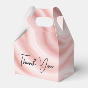 Caixinha De Lembrancinhas Obrigado Design Abstrato Rosa Creme