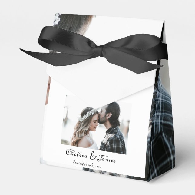 Caixinha De Lembrancinhas Obrigado Elegante Foto De Caligrafia (Frente)