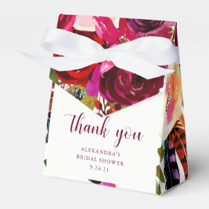Caixinha De Lembrancinhas Obrigado floral de Boho Marsala você