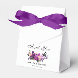 Caixinha De Lembrancinhas Obrigado floral roxo ultravioleta você PB do