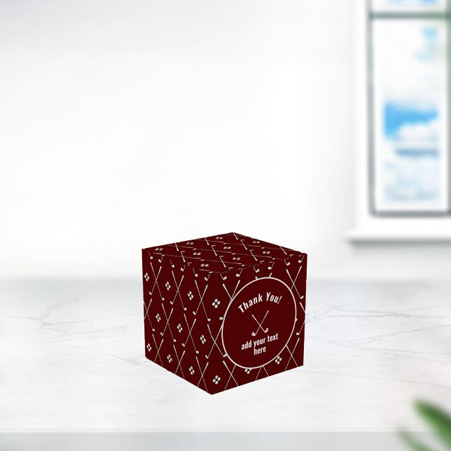 Caixinha De Lembrancinhas Obrigado, Golf Club - Padrões De Vinho (Criador carregado)