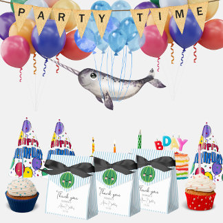 Caixinha De Lembrancinhas Obrigado listras pastel sorrindo melancia azul