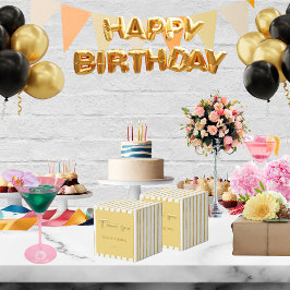 Caixinha De Lembrancinhas Obrigado, ouro e stripes 50. º aniversário