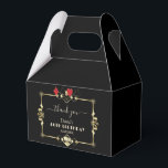 Caixinha De Lembrancinhas Obrigado pelo 40º aniversário do Glam Vegas Casino<br><div class="desc">QUALQUER IDADE! Design real e vintage, tema Grande Gatsby e Cassino. Apresenta um estilo Grande Gatsby, Art Déco antigo de Hollywood dos anos 20, forma de flor-de-lis dourada falsa real, fontes vintage, um par de dados, bem como naipes de cartas com bordas douradas. Use a ferramenta Personalizar para adicionar suas...</div>