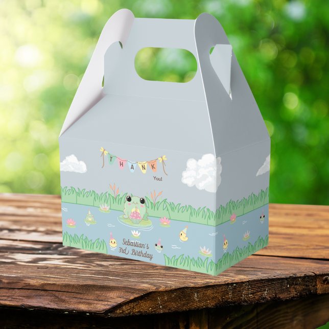 Caixinha De Lembrancinhas Obrigado pelo Aniversário do Sapo Fofo (Criador carregado)