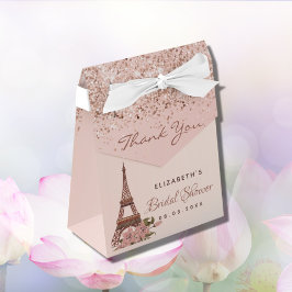 Caixinha De Lembrancinhas obrigado rosa chá de panela gold Paris