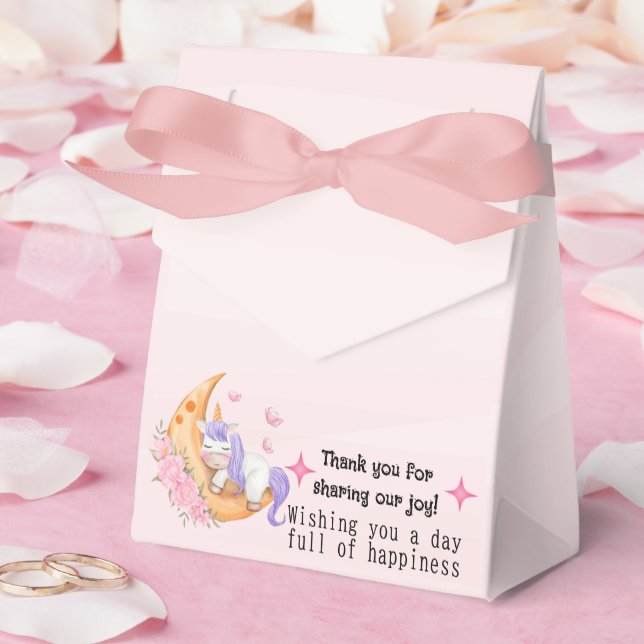 Caixinha De Lembrancinhas Obrigado unicorn Favor Box (Casamento)
