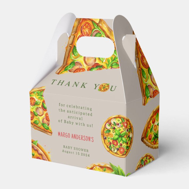 Caixinha De Lembrancinhas Oh Baby Pizza Tomates Olivia Chá de fraldas Verde (Frente)