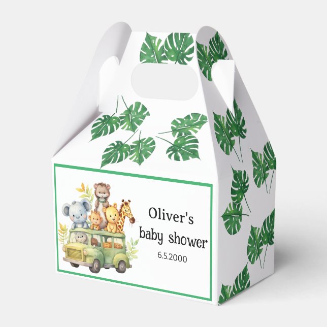 Caixinha De Lembrancinhas oh garoto bonitinho chá de fraldas de animais da s (Frente)