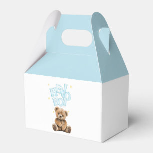 Caixinha De Lembrancinhas Olá, Chá de fraldas de Teddy Bear Boy Balloon