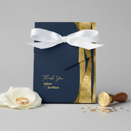 Caixinha De Lembrancinhas Ondas Esculturais Casamento Dourado Azul-Navy ID13