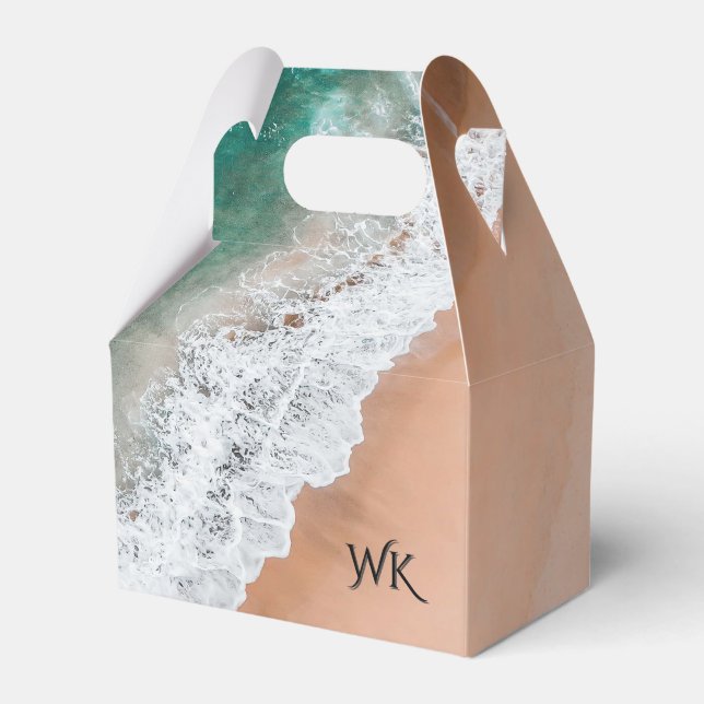 Caixinha De Lembrancinhas Ondas na Praia de Areia Pessoal (Frente)