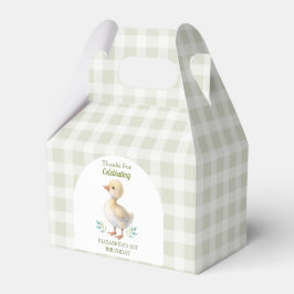Caixinha De Lembrancinhas One Silly Goose Green Gingham Baby First Birthday