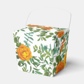 Caixinha De Lembrancinhas Orange Peony e Rosa Floral Weding