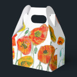 Caixinha De Lembrancinhas Orange Poppy Wedding Cake Favour Box Floral Flower<br><div class="desc">Poppy Watercolour painting Wedding Cake Favour Boxes,  Fully Customizable. Designed from one of my watercolour paintings.</div>