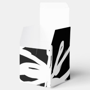 Caixinha De Lembrancinhas Orchid Noir: Abstrato preto e branco