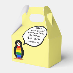 Caixinha De Lembrancinhas Orgulho Gay Falando Pinguim Personalizado