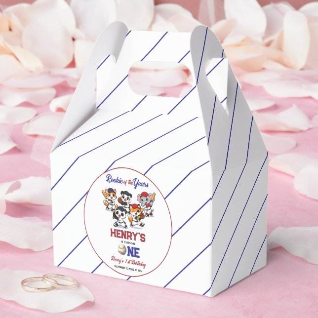 Caixinha De Lembrancinhas Our Little Animals Baseball 1st Birthday Party (Casamento)