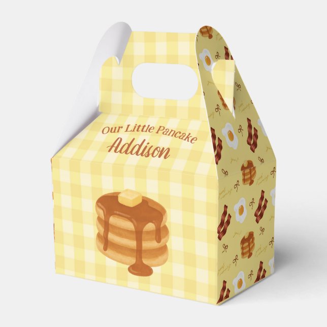 Caixinha De Lembrancinhas Our Little Pancake Baby Shower Brunch Theme (Frente)