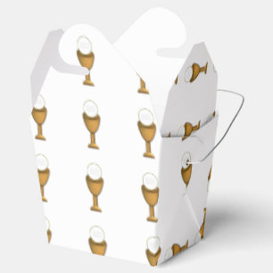 Caixinha De Lembrancinhas Ouro Chalice e Anfitrião - Santa Comunhão