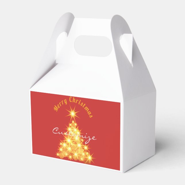 Caixinha De Lembrancinhas Ouro Feliz de Natal Thunder_Cove (Frente)